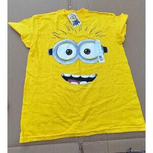 Boys Girls Yellow Minion Graphic T Shirt Short Sleeve Size S